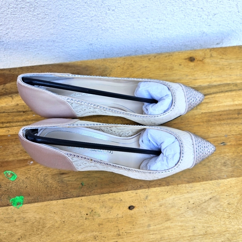 New Caparros Nude Satin Quillian Shoes Women's Size 9.5 - Picture 6 of 16